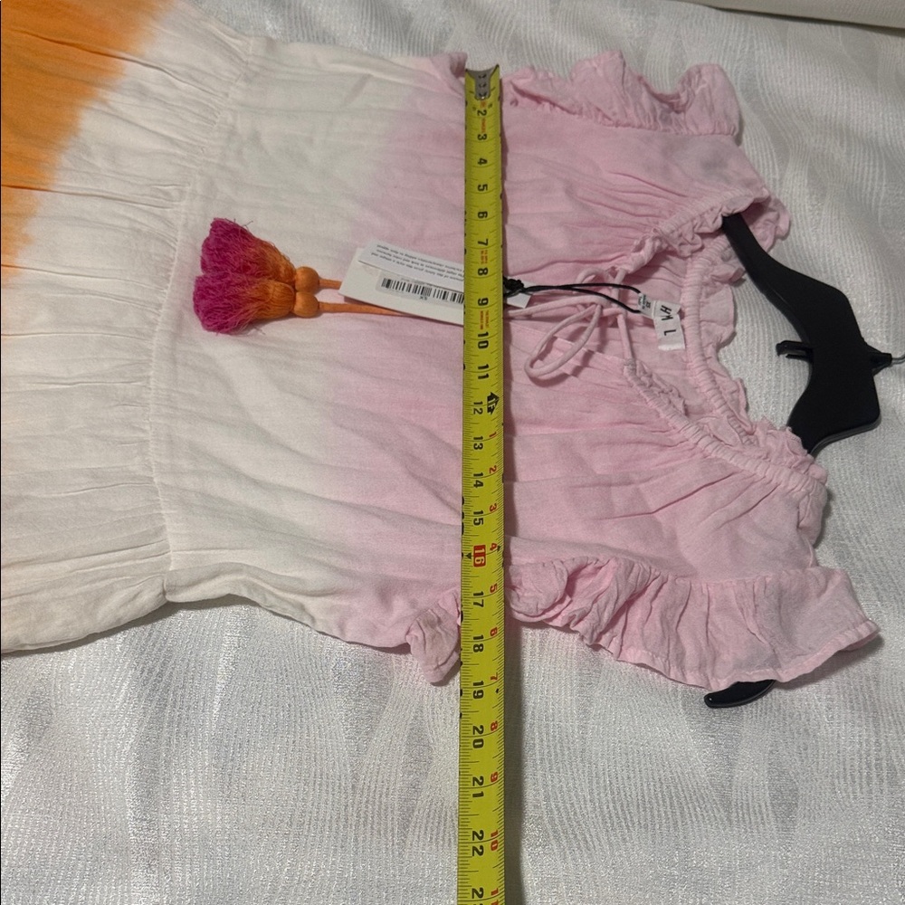 T H L M women’s Pink & Orange Tie-Dye Tiered Dress size XS - Picture 5 of 12